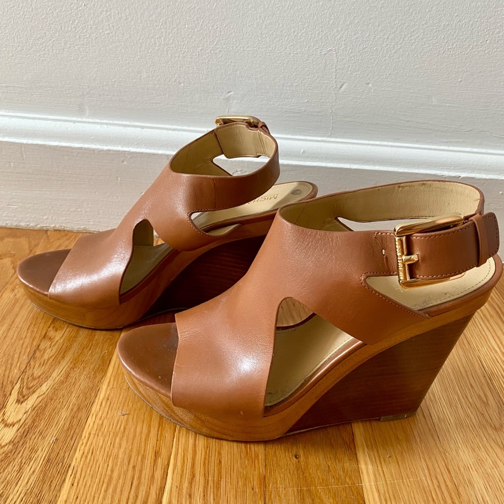 Michael Kors leather wedge heel